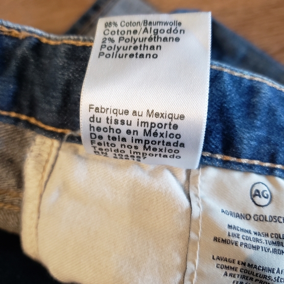 AG the Isabelle high waist cuff crop straight leg jeans in 15y finite size 24 - Picture 15 of 16